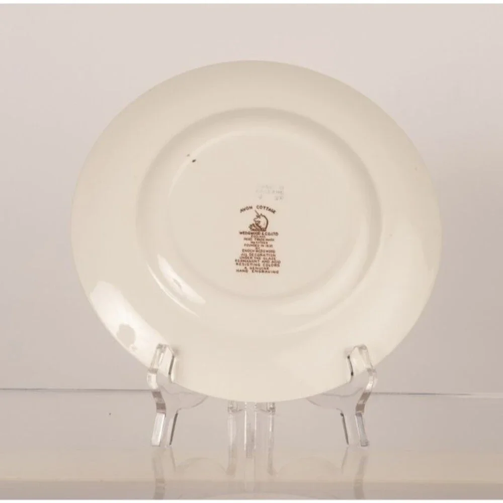 Vintage Enoch Wedgwood  Brown Avon Cottage Rim Soup Set of 3